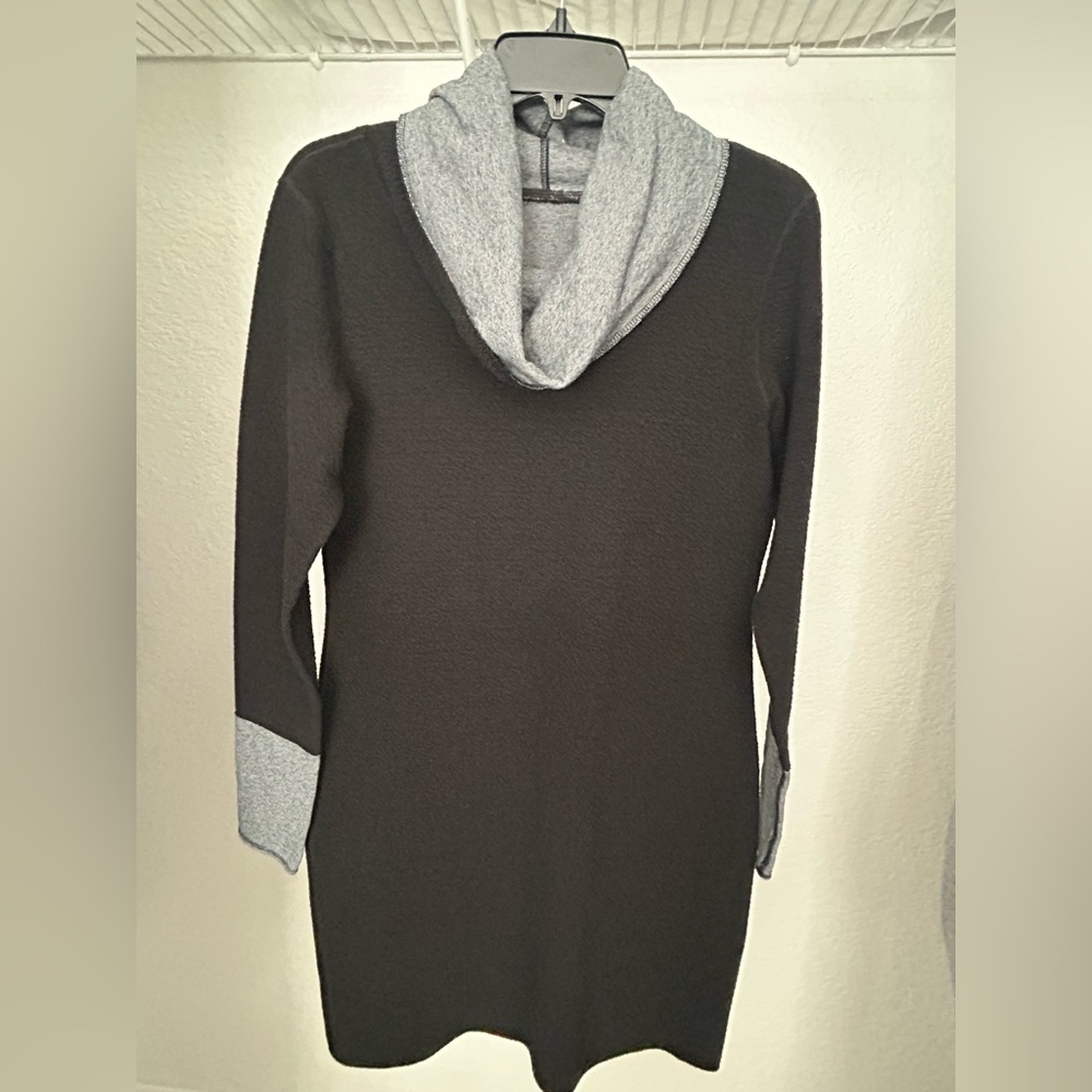 Columbia Womens Winter Dream Reversible Sweater Dress Gray Black M - Picture 2 of 10
